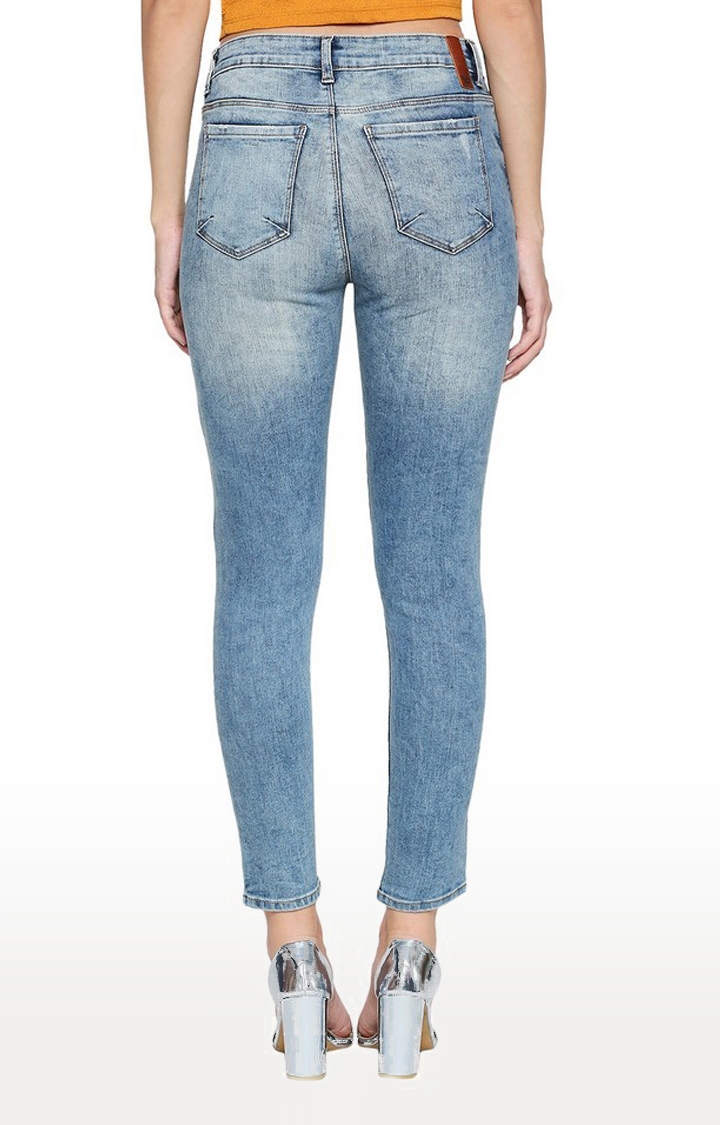 spykar | Women's Blue Cotton Solid Bootcut Jeans 4