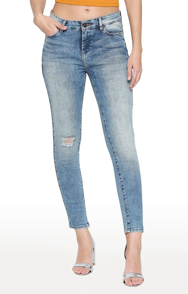 spykar | Women's Blue Cotton Solid Bootcut Jeans 0