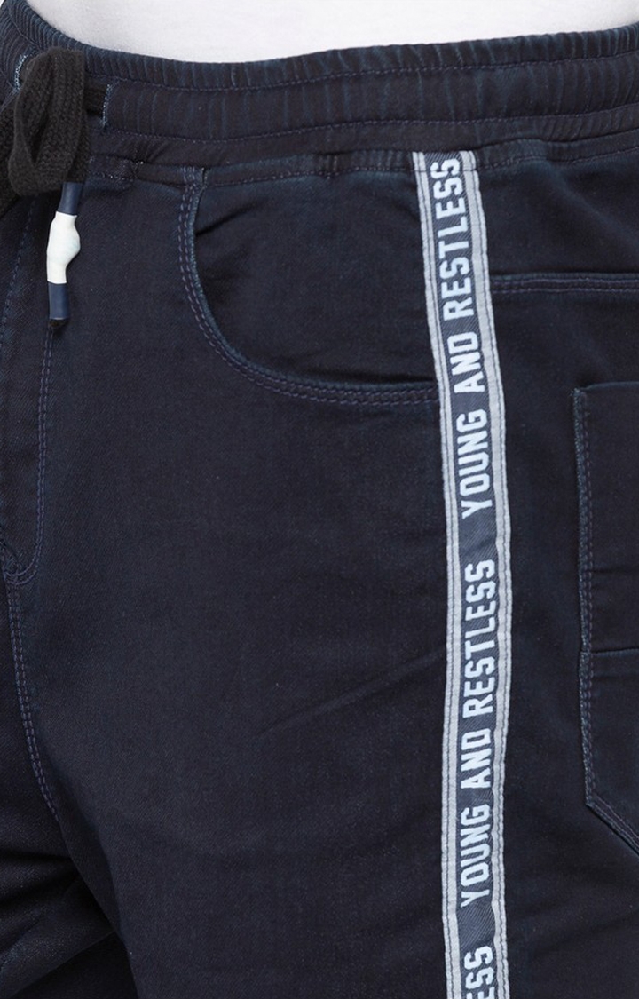 spykar | Men's Blue Cotton Solid Joggers Jeans 4