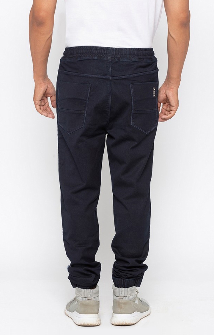 spykar | Men's Blue Cotton Solid Joggers Jeans 3