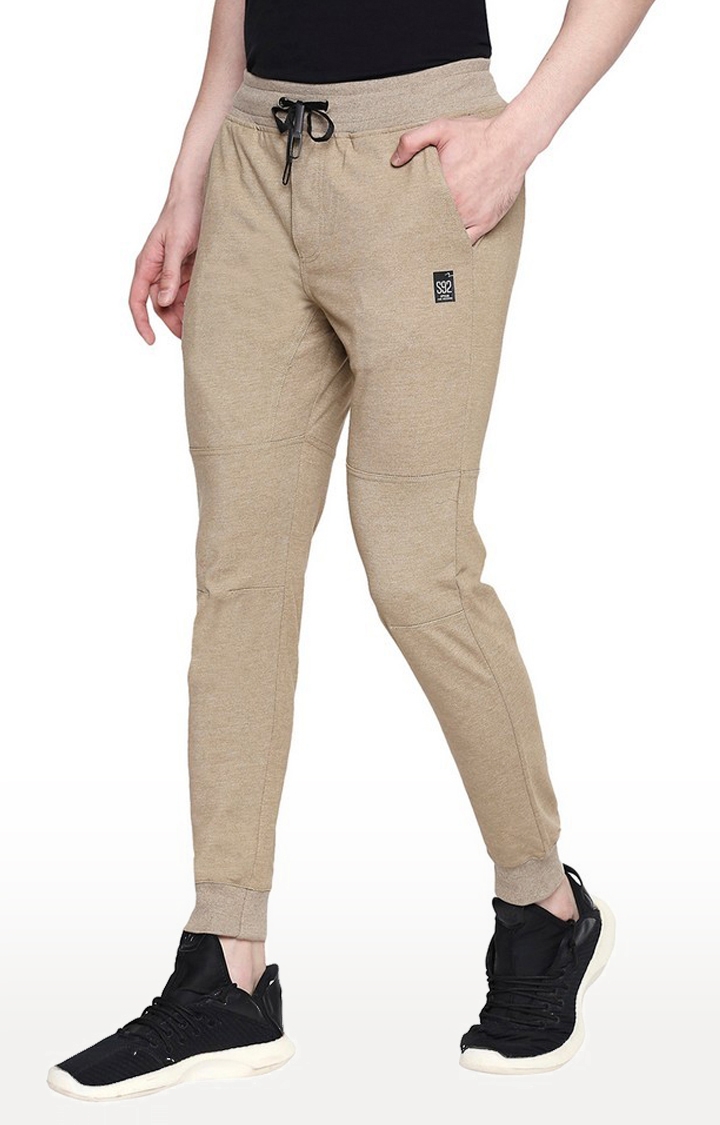 spykar | Men's Brown Cotton Melange Activewear Joggers 2