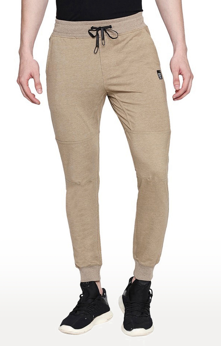 spykar | Men's Brown Cotton Melange Activewear Joggers 0