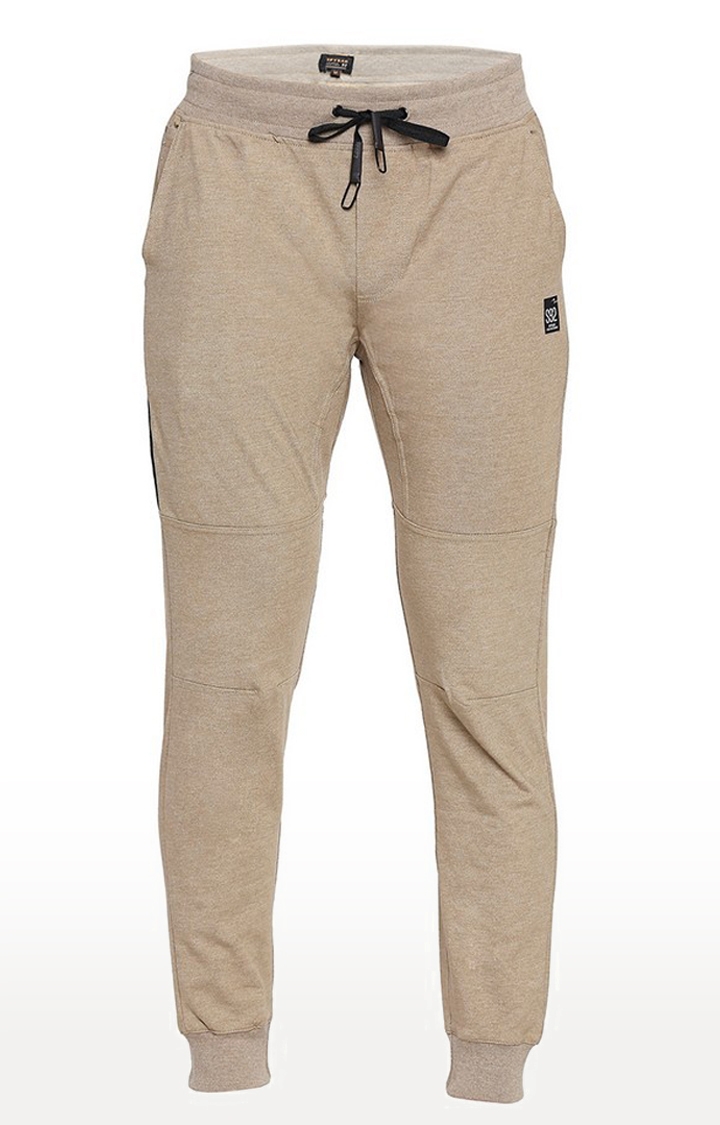 spykar | Men's Brown Cotton Melange Activewear Joggers 5