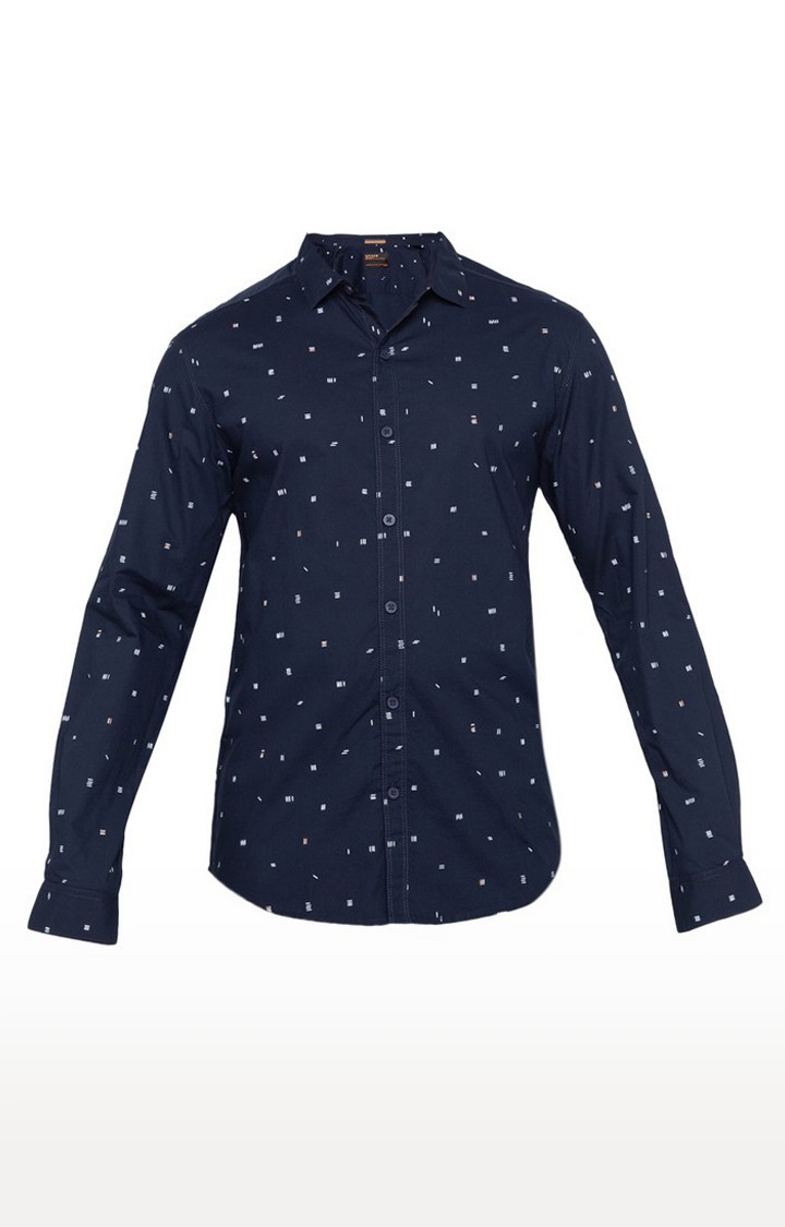 spykar | Men's Blue Cotton Printed Casual Shirts 5
