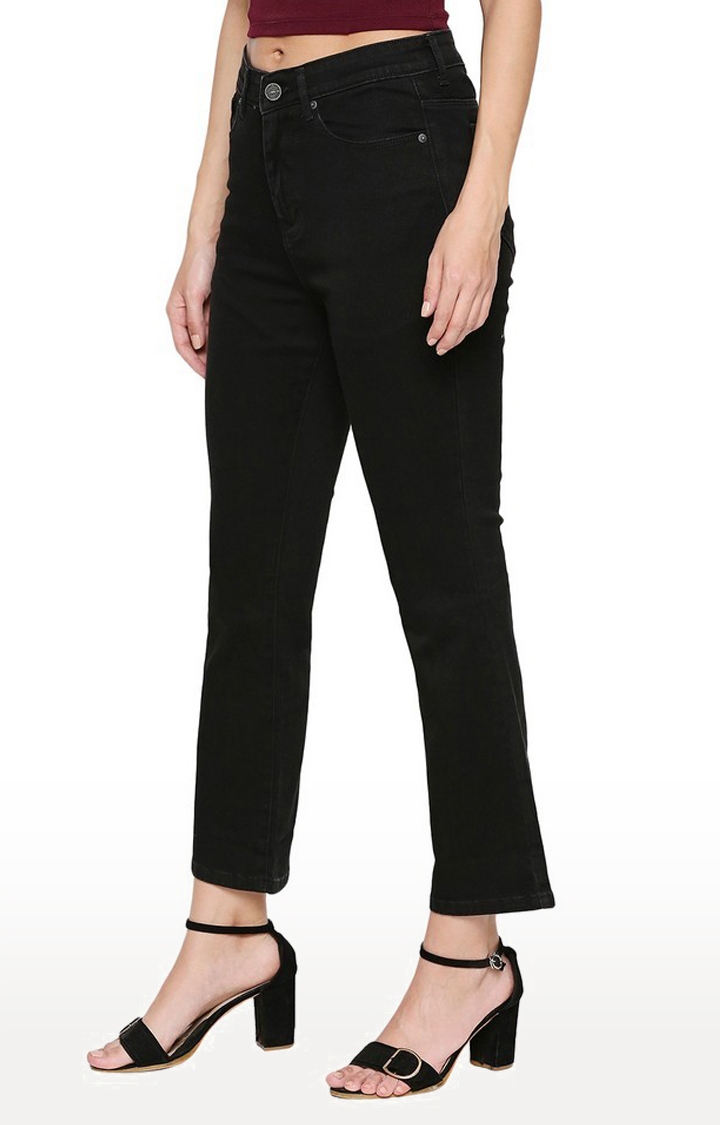 spykar | Women's Black Cotton Solid Bootcut Jeans 2