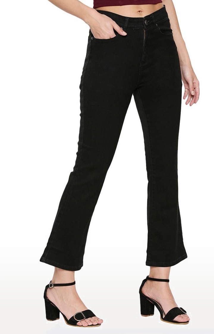 spykar | Women's Black Cotton Solid Bootcut Jeans 3