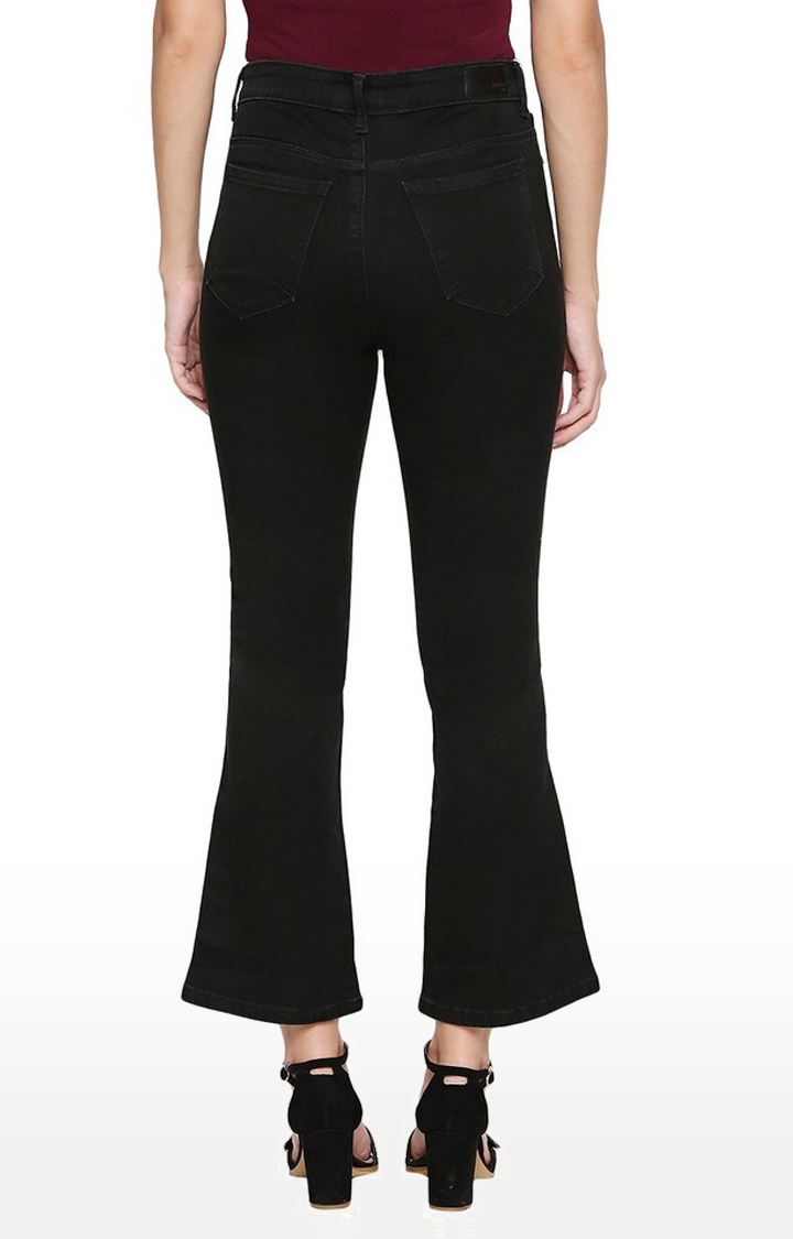 spykar | Women's Black Cotton Solid Bootcut Jeans 4
