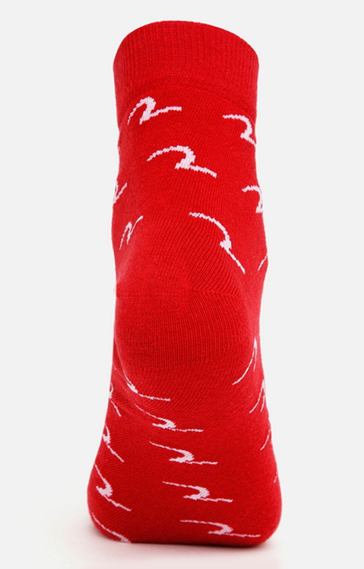 spykar | Spykar White & Red Printed Ankle Length Socks - Pair Of 2 4