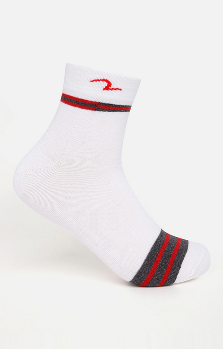 Spykar | Spykar Grey & Green Striped Ankle Length Socks - Pair Of 2 1