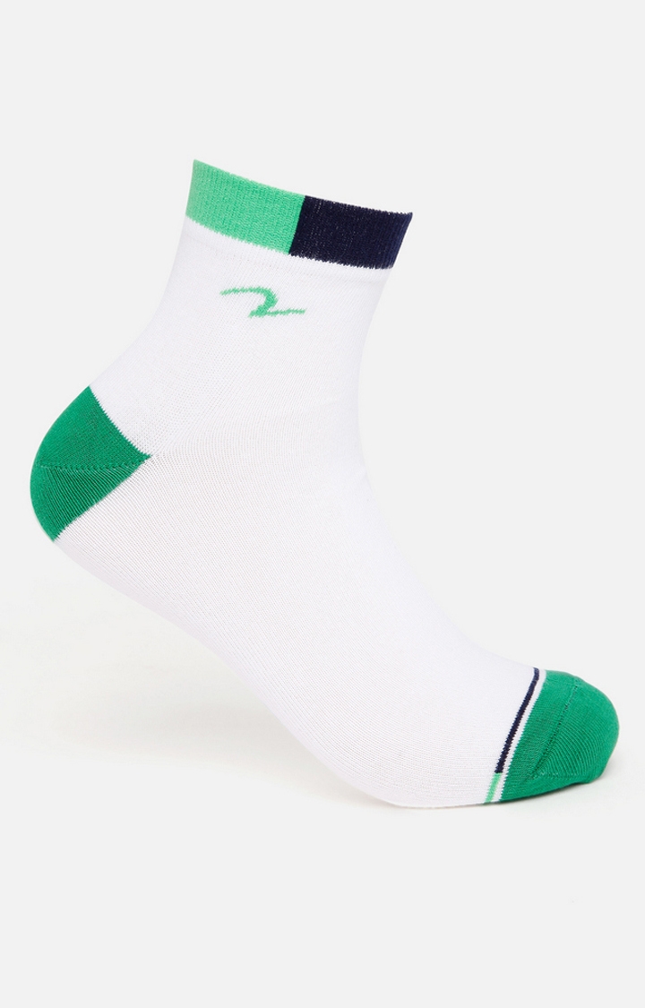 Spykar | Spykar Green & Orange Solid Ankle Length Socks - Pair Of 2 1