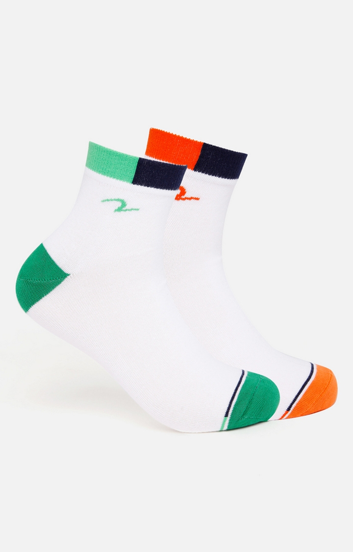 Spykar | Spykar Green & Orange Solid Ankle Length Socks - Pair Of 2 0