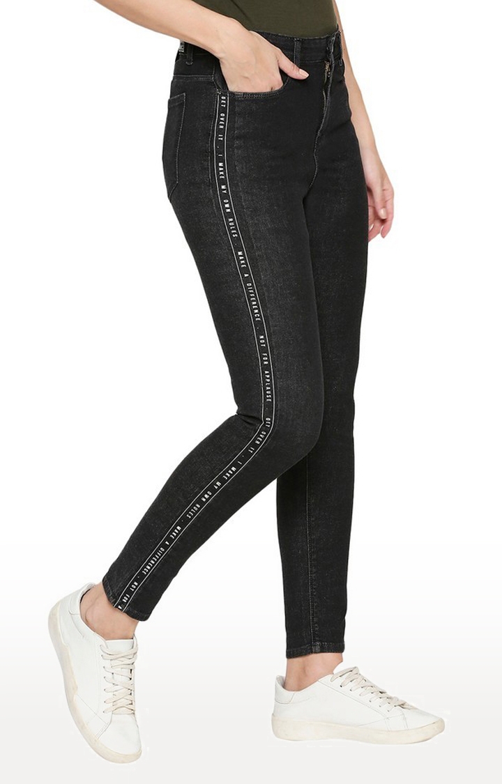 spykar | Women's Black Cotton Solid Skinny Jeans 3