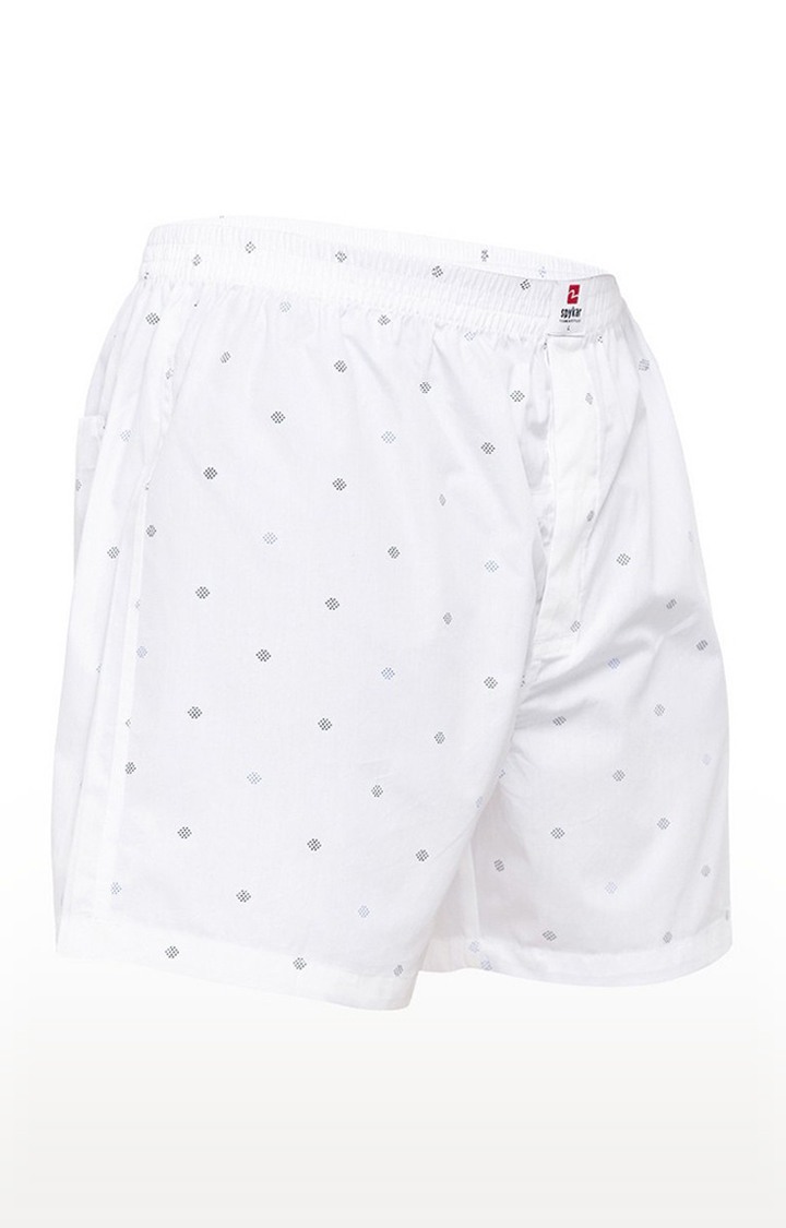 Spykar White Printed Slim Fit Boxers