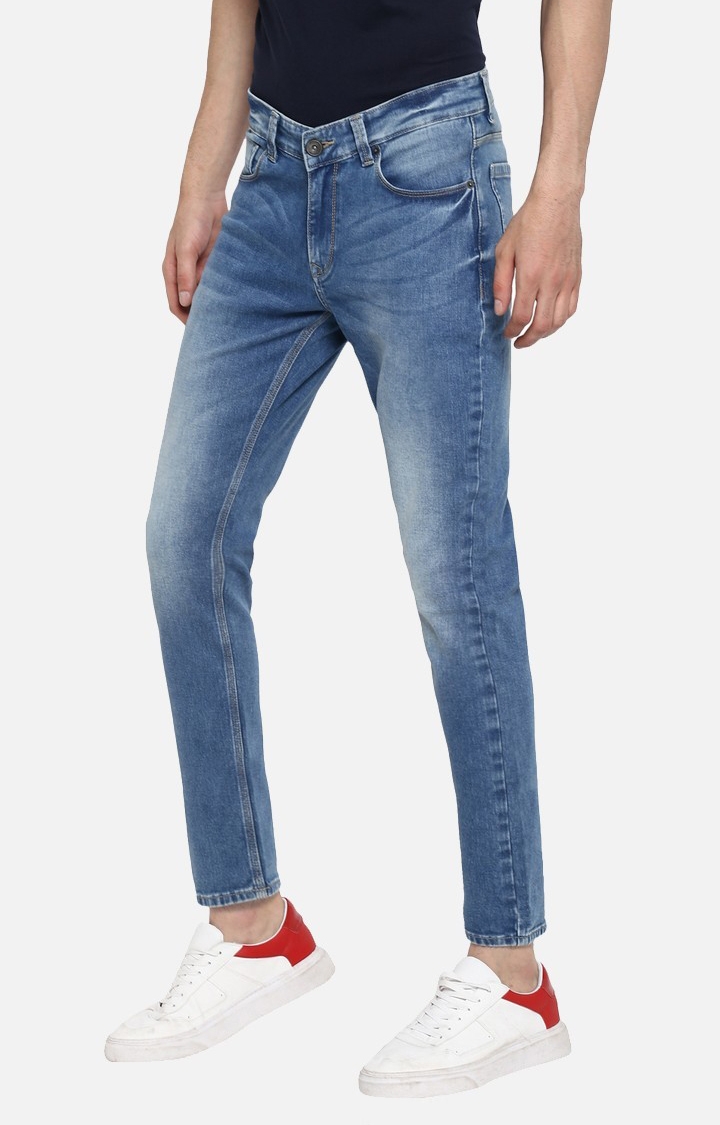 spykar | Men's Blue Cotton Solid Straight Jeans 2