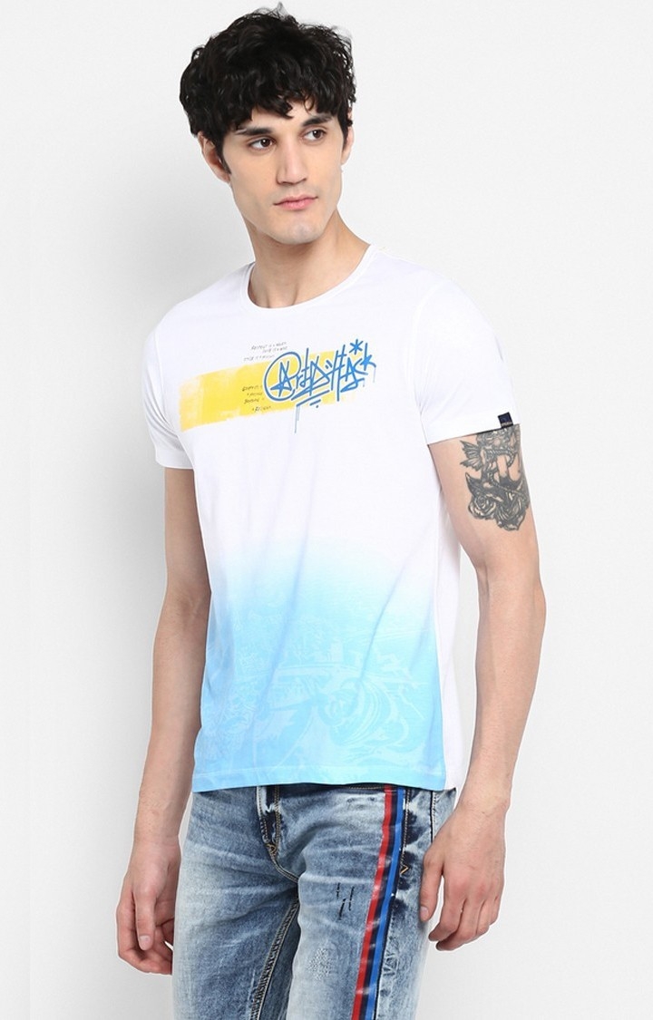 spykar | Spykar White Printed Slim Fit T-Shirt 2