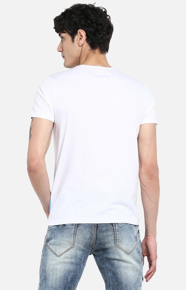 spykar | Spykar White Printed Slim Fit T-Shirt 3