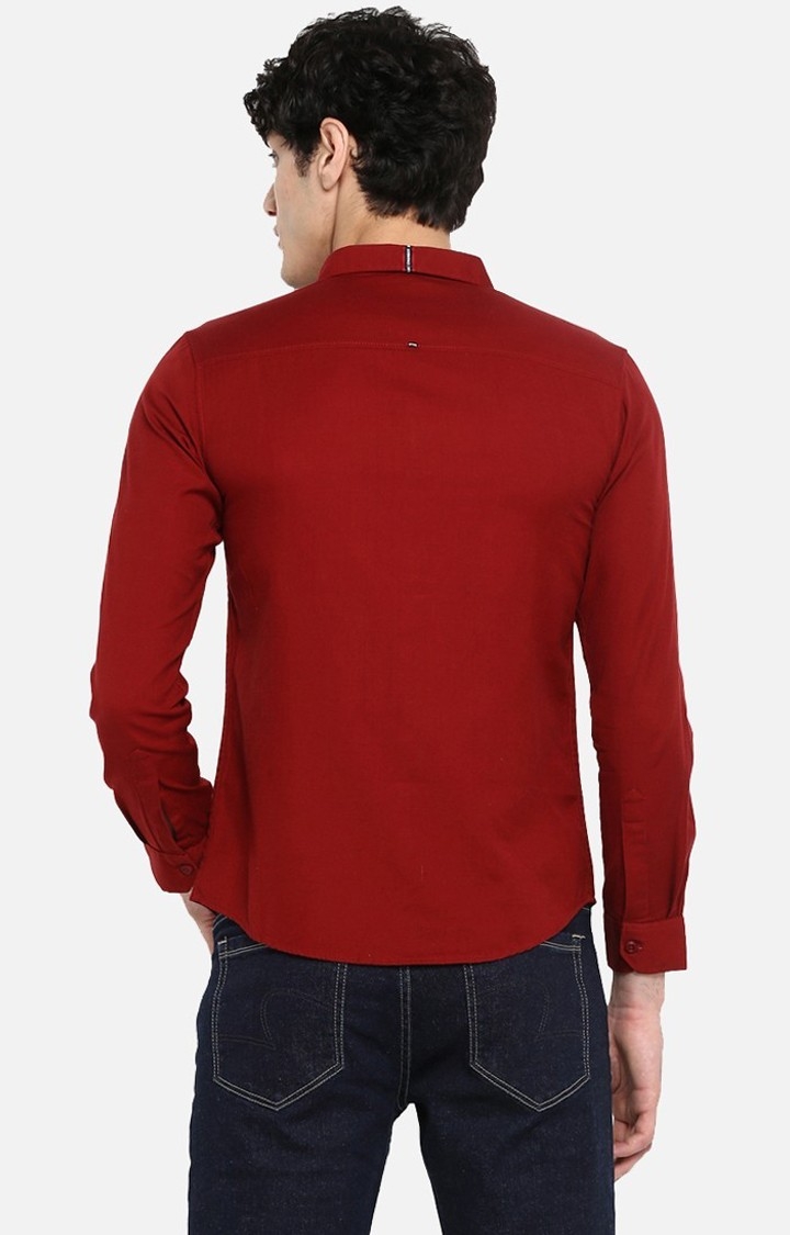 spykar | Men's Red Cotton Striped Casual Shirts 3