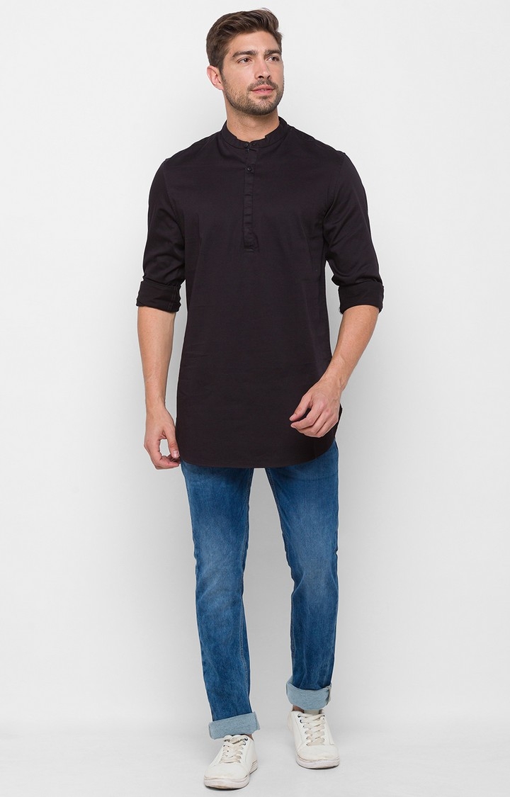 spykar | Men's Black Solid Casual Shirts 1