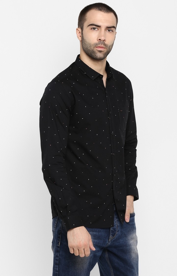 spykar | Men's Black Cotton Printed Casual Shirts 2