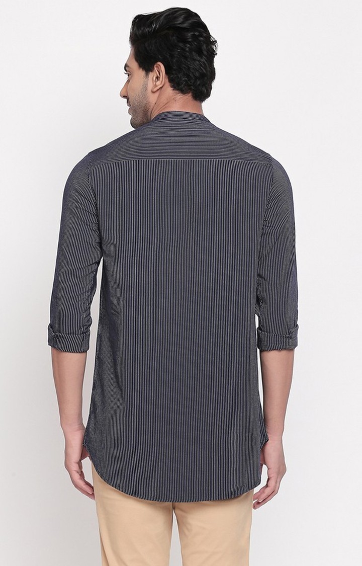 spykar | Men's Blue Cotton Striped Casual Shirts 3