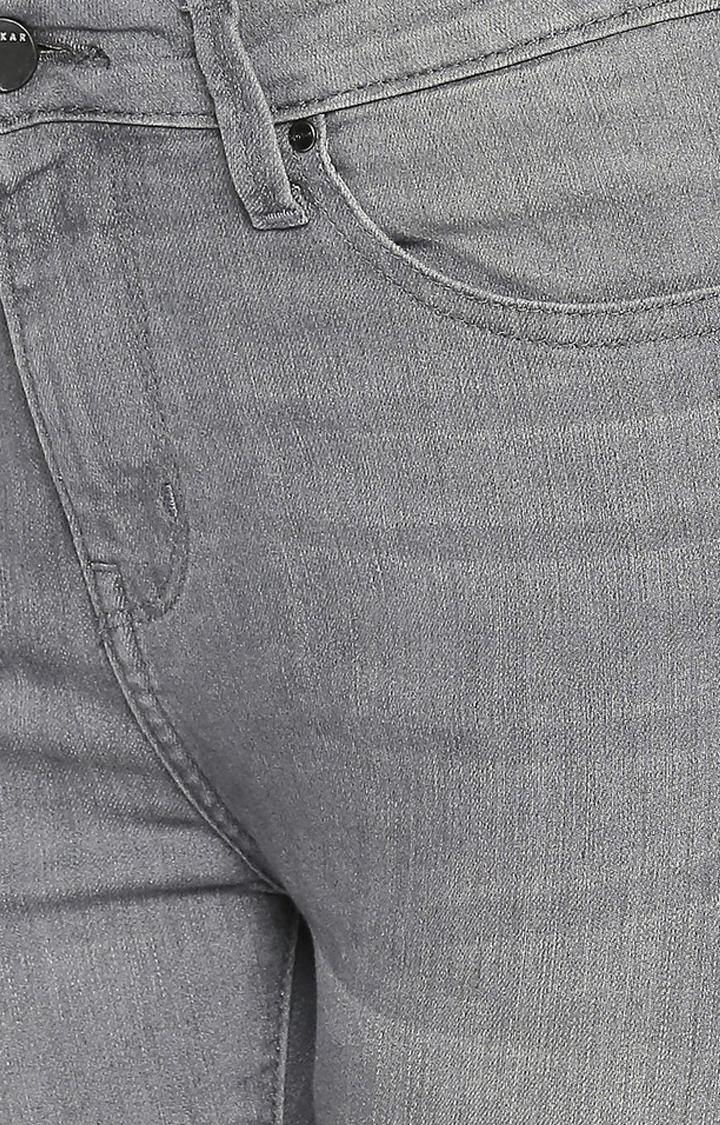 spykar | Women's Grey Cotton Solid Skinny Jeans 4