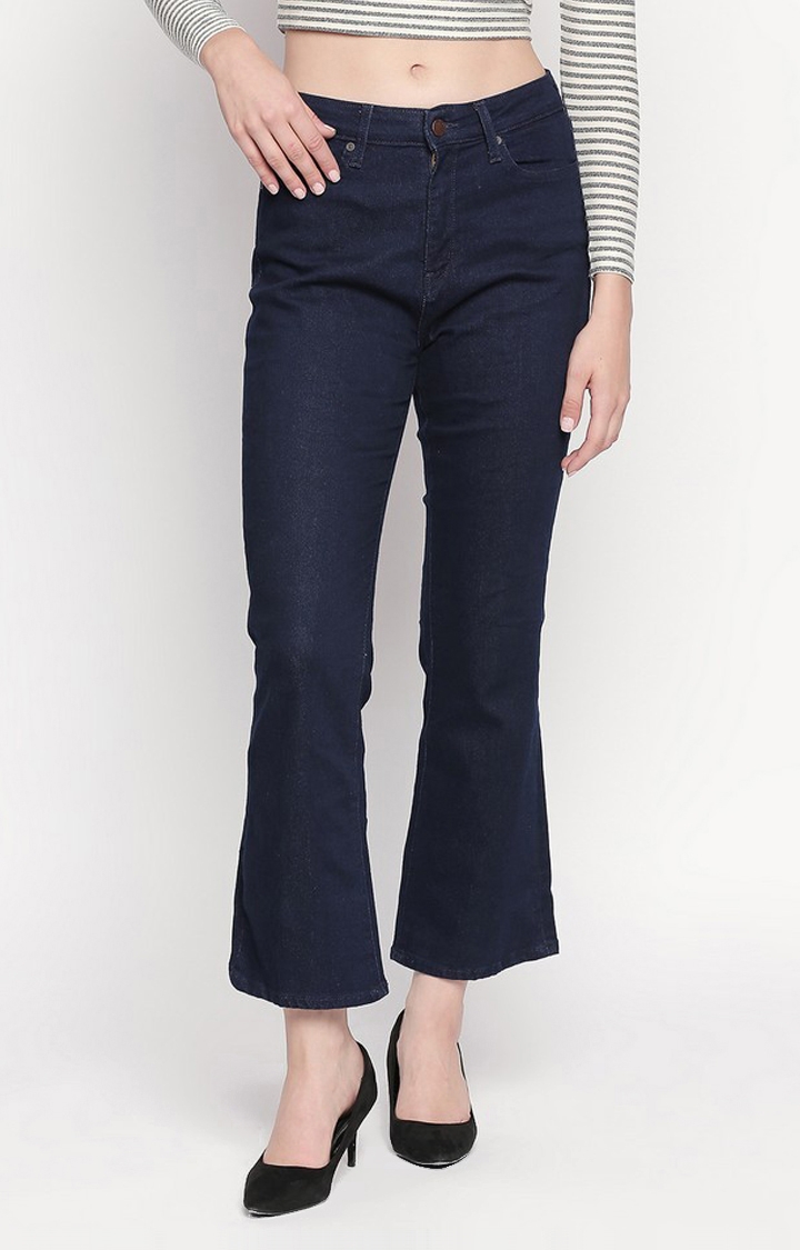spykar | Women's Blue Cotton Solid Bootcut Jeans 0