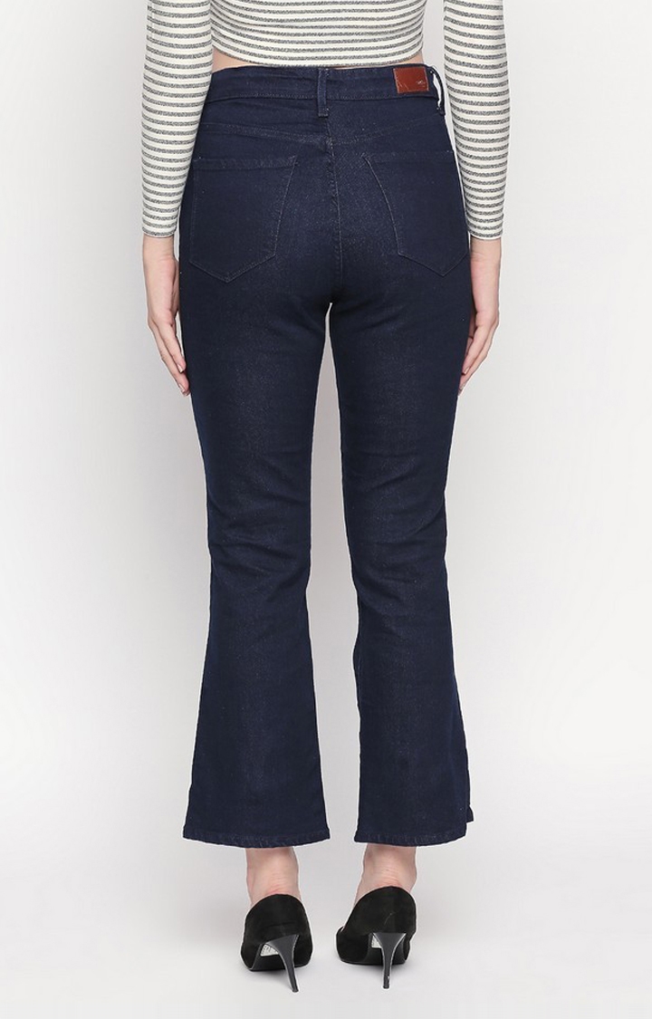 spykar | Women's Blue Cotton Solid Bootcut Jeans 4