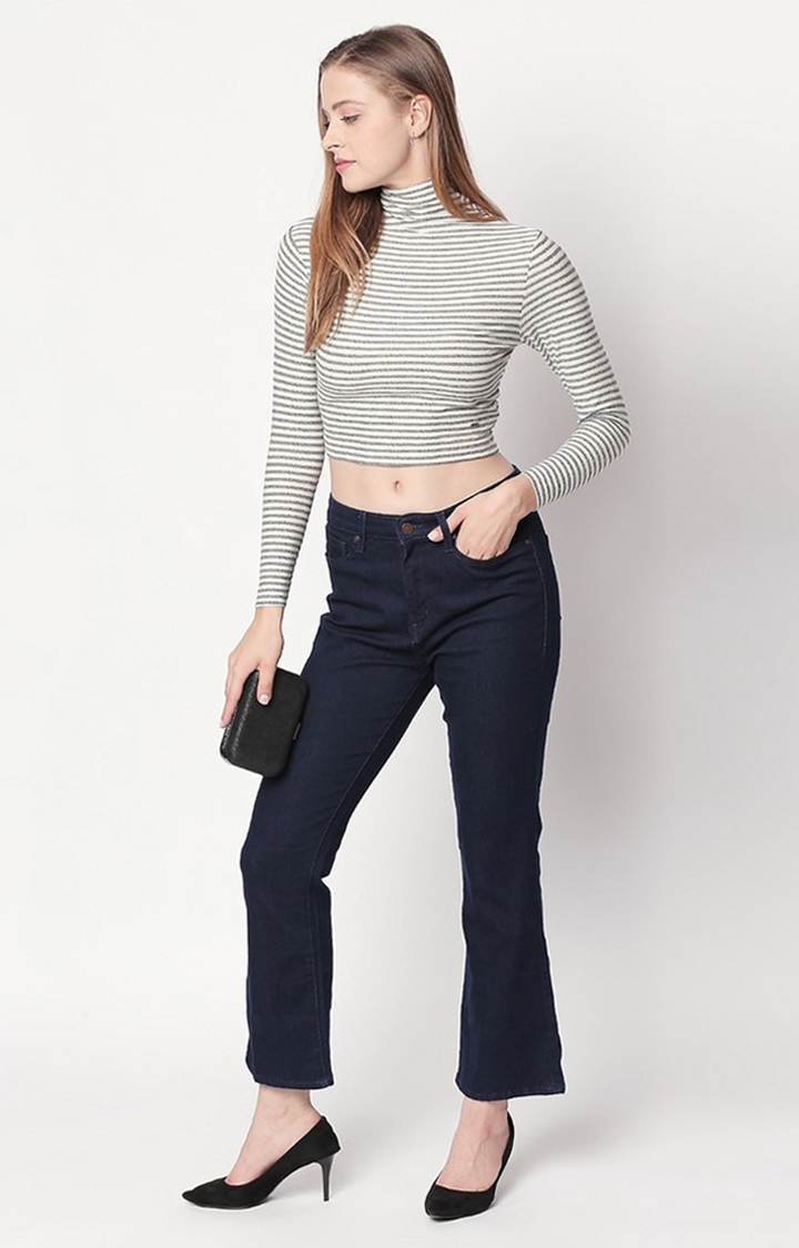 spykar | Women's Blue Cotton Solid Bootcut Jeans 2
