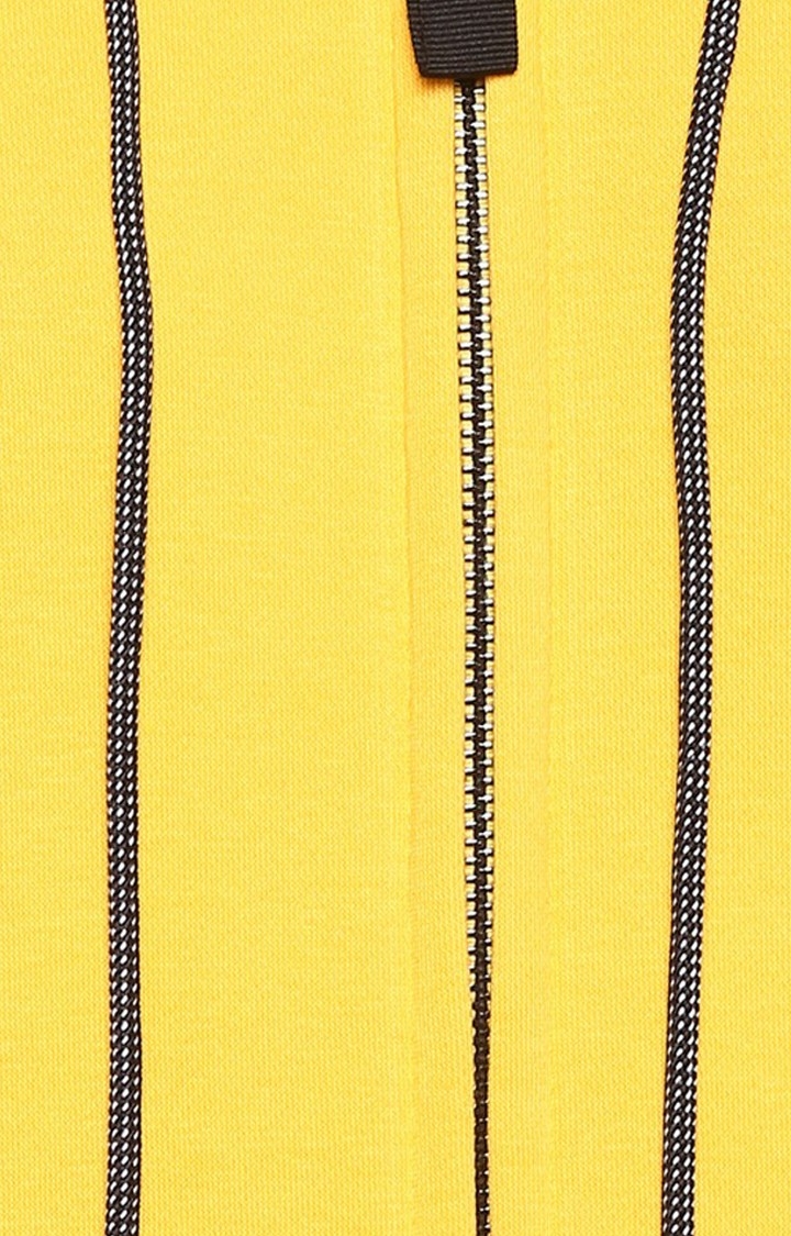spykar | Spykar Yellow Solid Regular Fit Hoodies 4