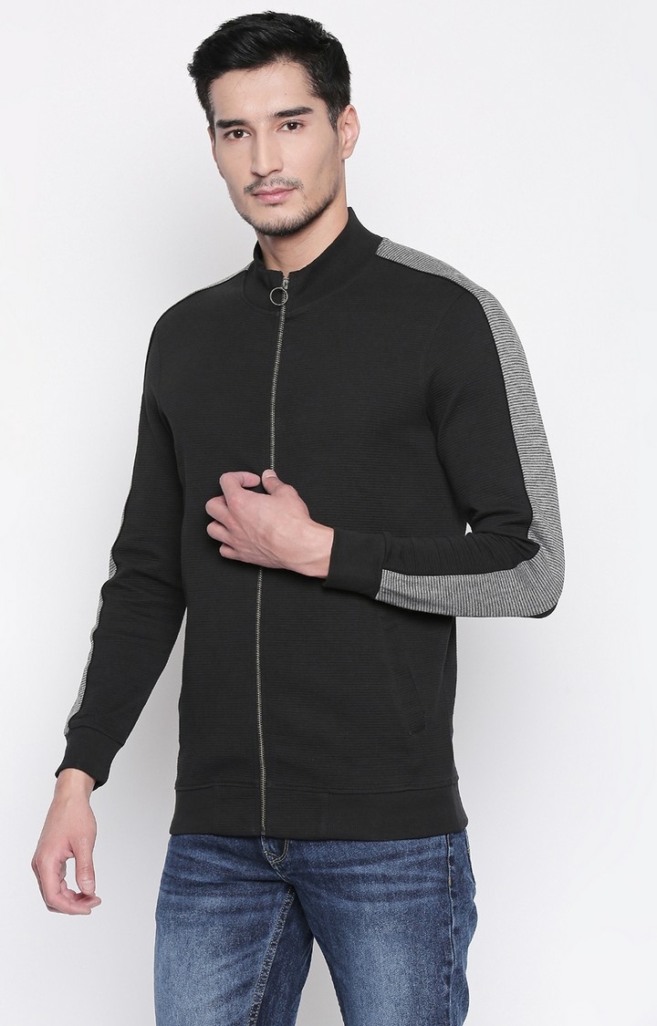 Spykar | spykar Black Solid Slim Fit Sweatshirt 1