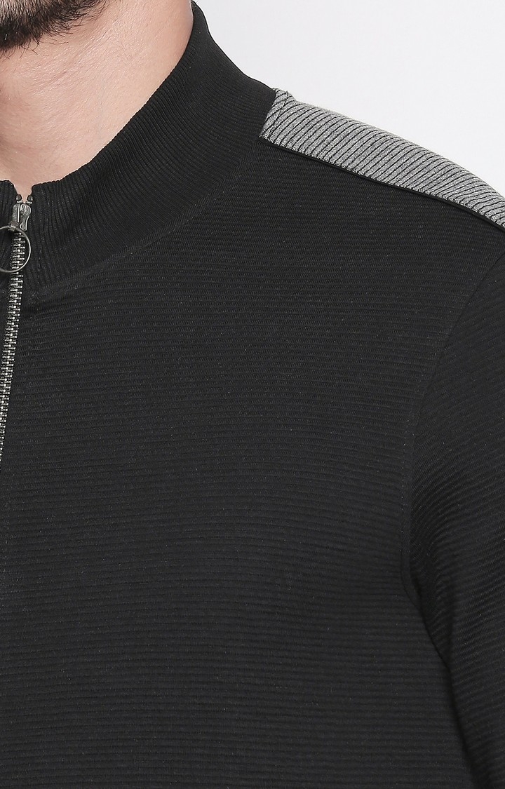 Spykar | spykar Black Solid Slim Fit Sweatshirt 3