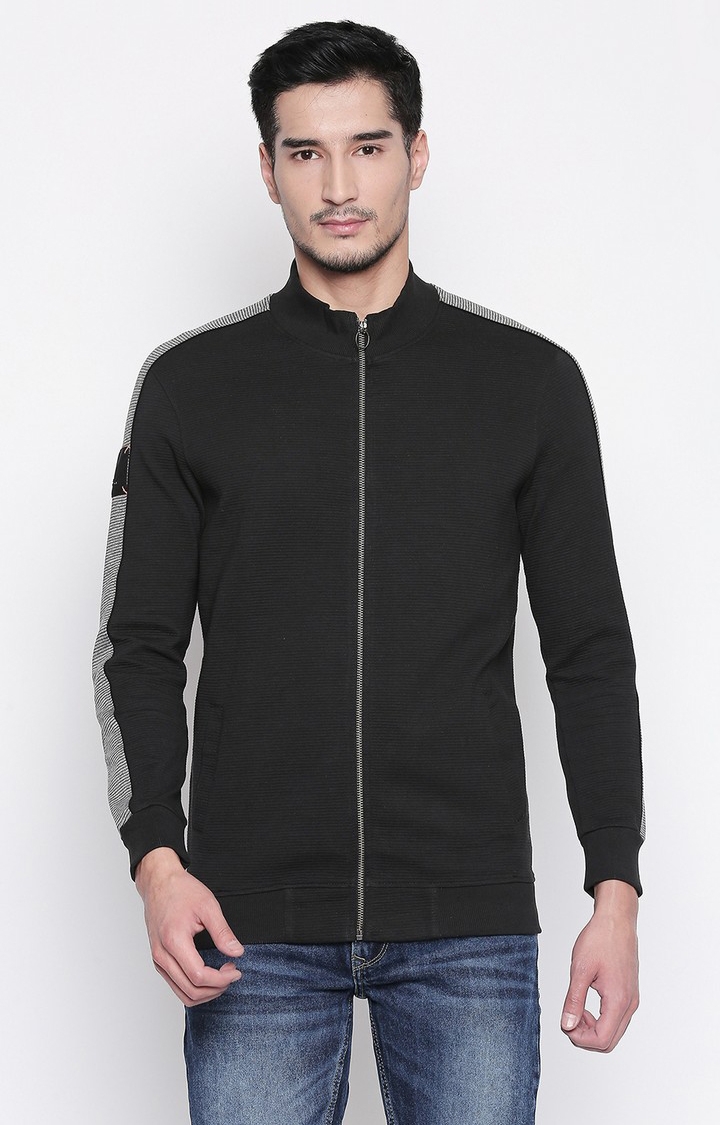 Spykar | spykar Black Solid Slim Fit Sweatshirt 0