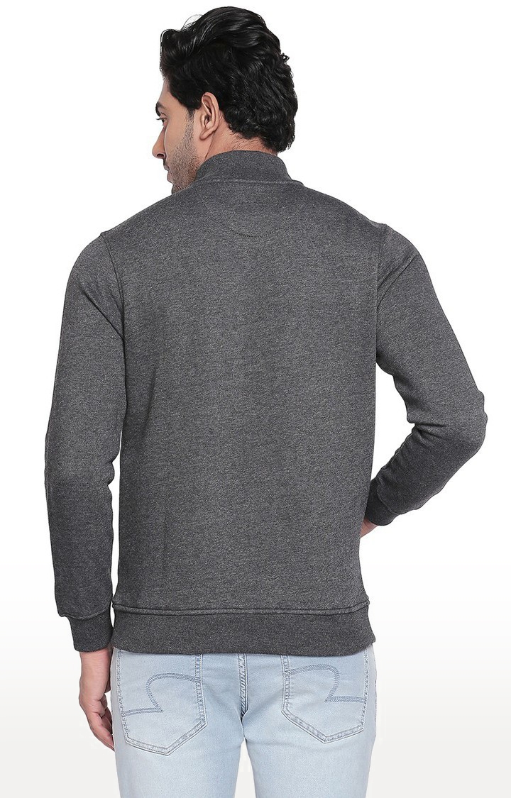 spykar | Spykar Grey Melange Slim Fit Sweatshirt 2