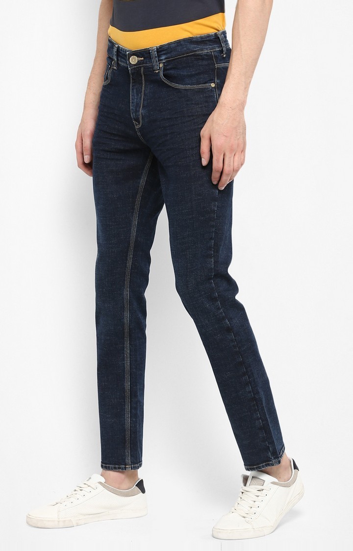 spykar | Men's Blue Cotton Solid Straight Jeans 2