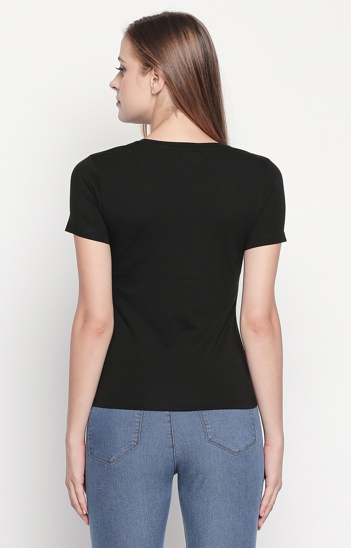 spykar | Spykar Black Printed Slim Fit T-Shirt 2