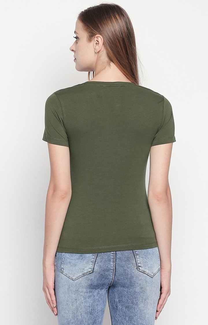 spykar | Spykar Olive Printed Slim Fit T-Shirt 3