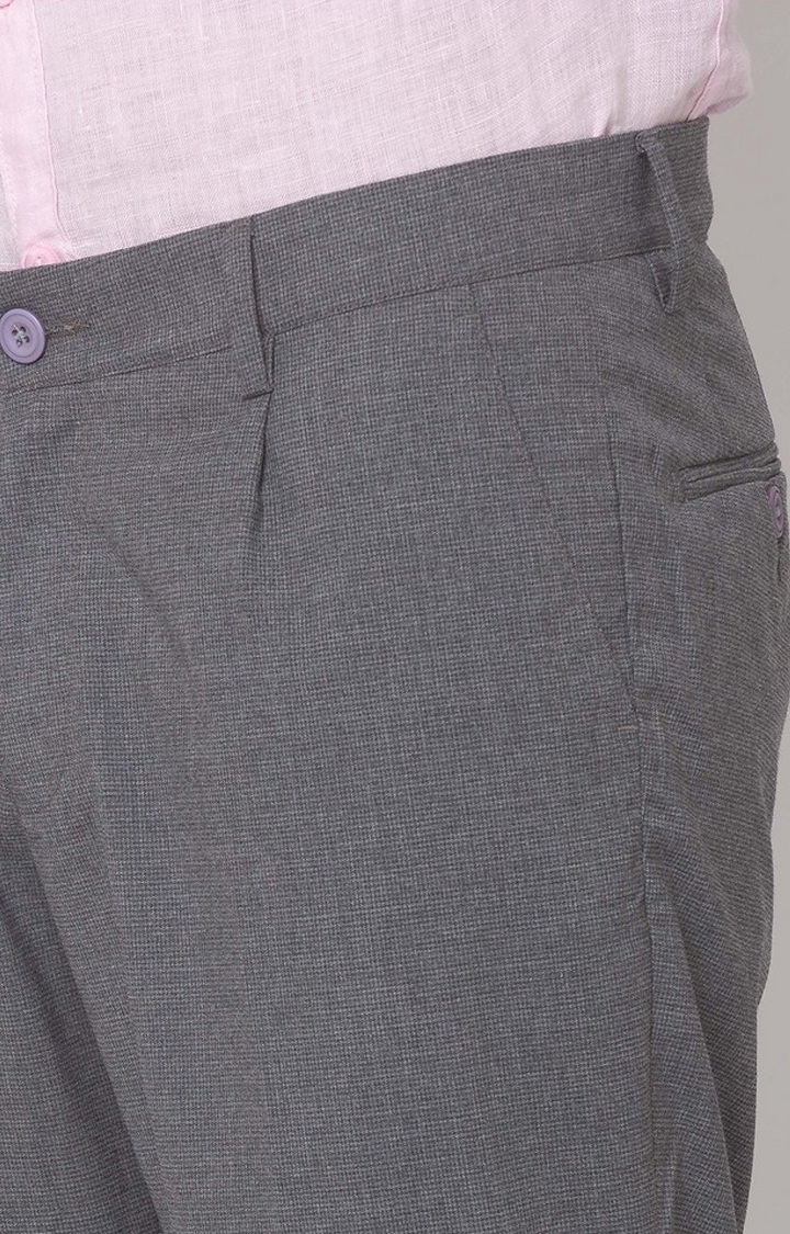 spykar | Men's Grey Cotton Solid Trousers 4