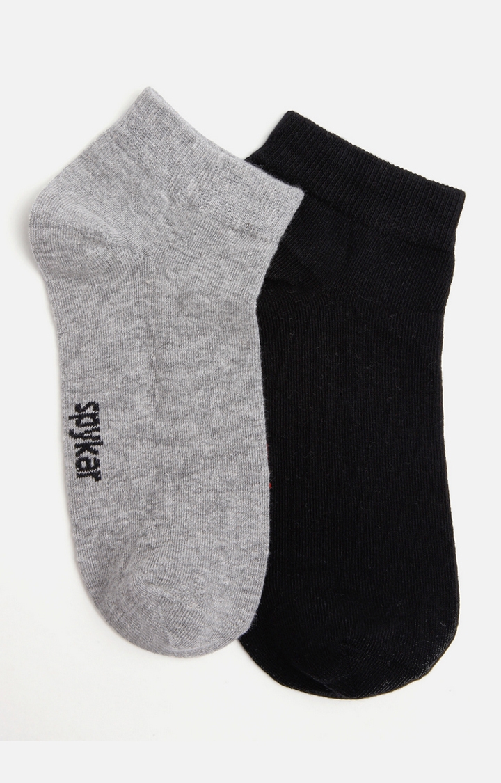 spykar | Spykar Cotton Grey & Black Socks - Pair Of 2 3