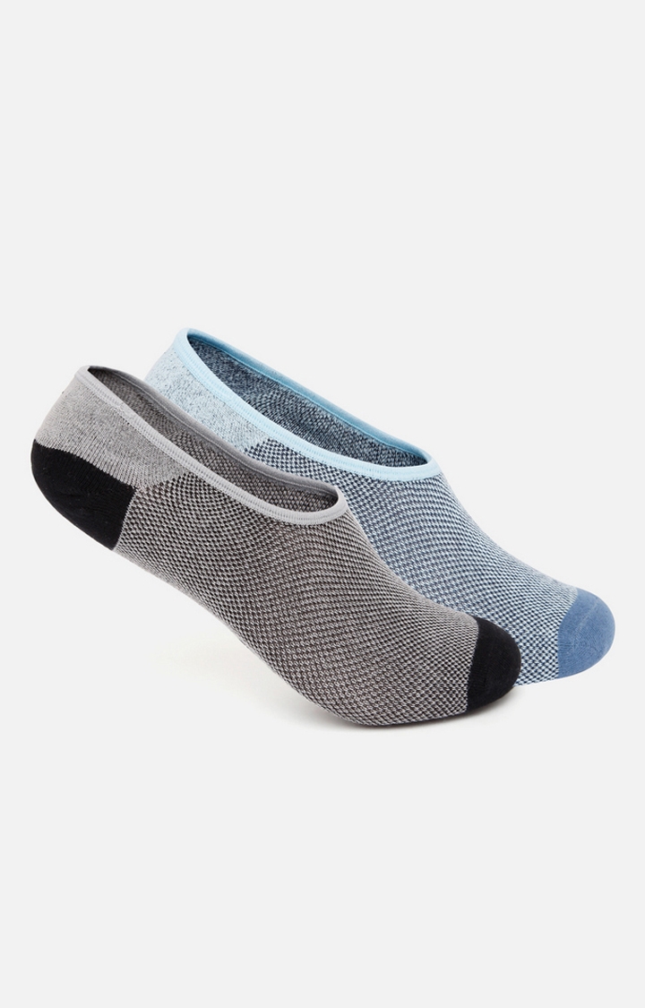 spykar | Spykar Black Blue Cotton Ped Socks (Pair Of 2) 0