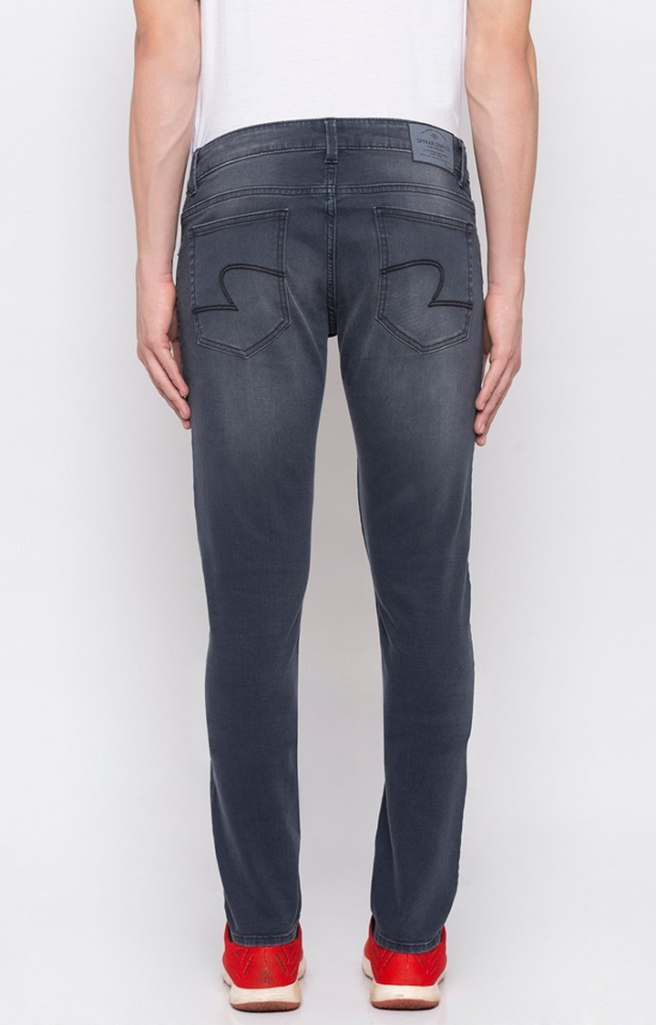 spykar | Men's Grey Cotton Solid Slim Jeans 3