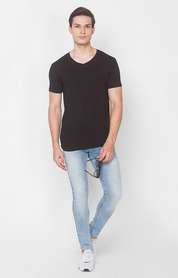 spykar | Men's Blue Cotton Solid Skinny Jeans 1
