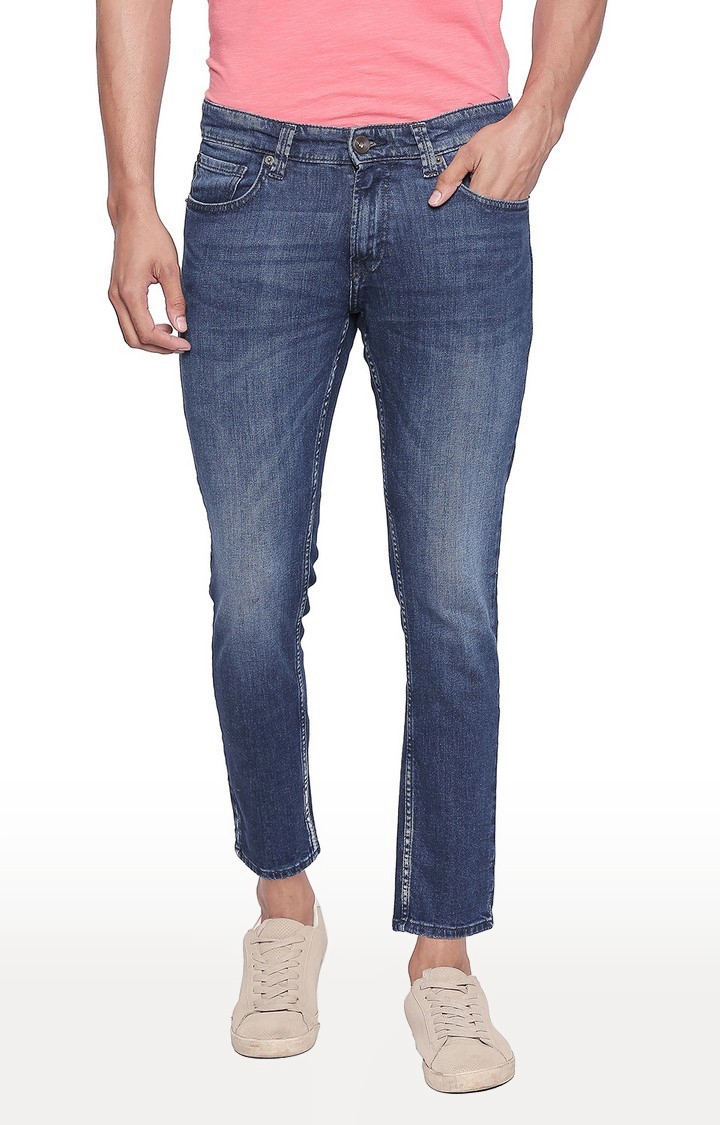 spykar | Men's Blue Cotton Solid Straight Jeans 0