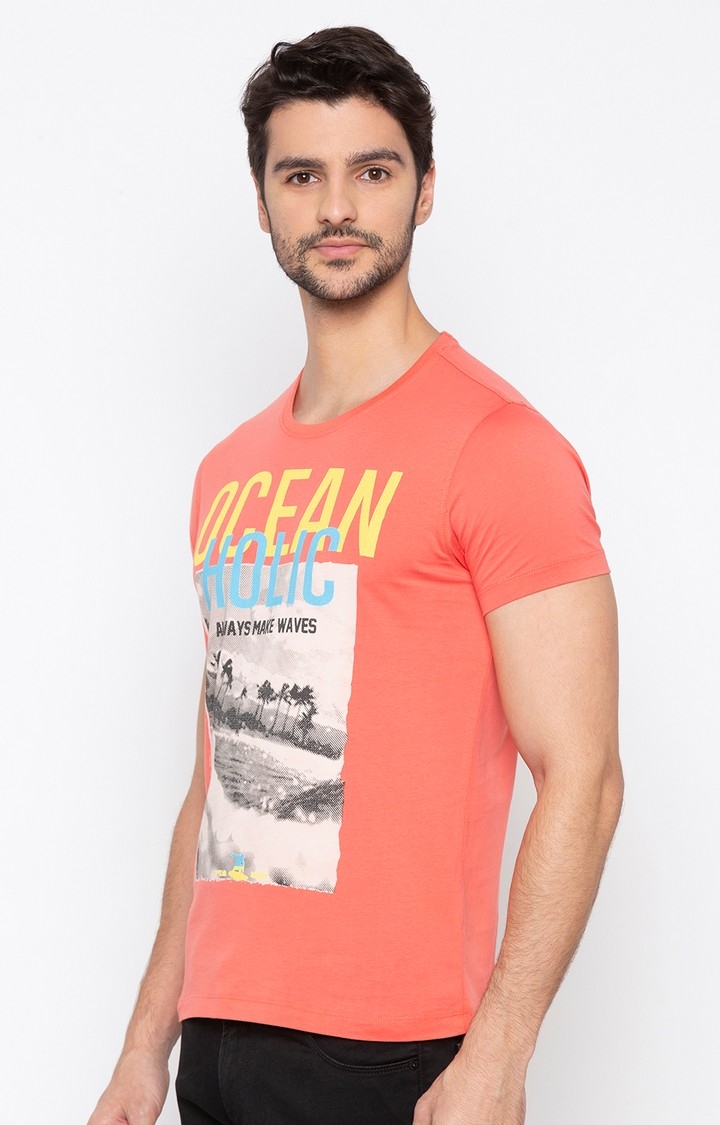 spykar | Spykar Coral Solid Slim Fit T-Shirt 1