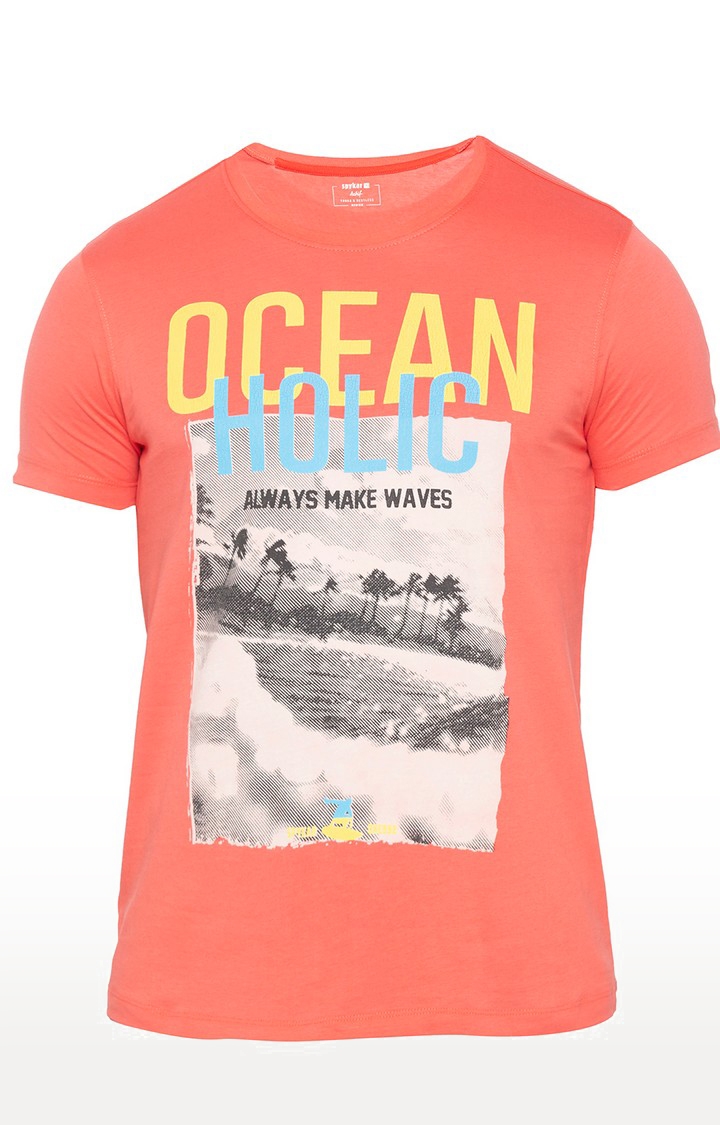 spykar | Spykar Coral Solid Slim Fit T-Shirt 5