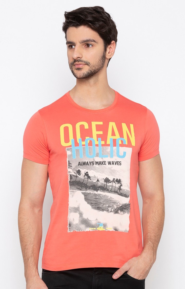 spykar | Spykar Coral Solid Slim Fit T-Shirt 0