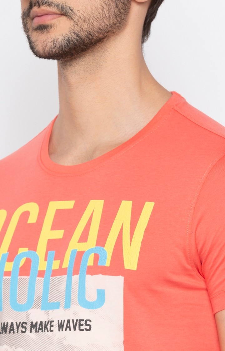 spykar | Spykar Coral Solid Slim Fit T-Shirt 4