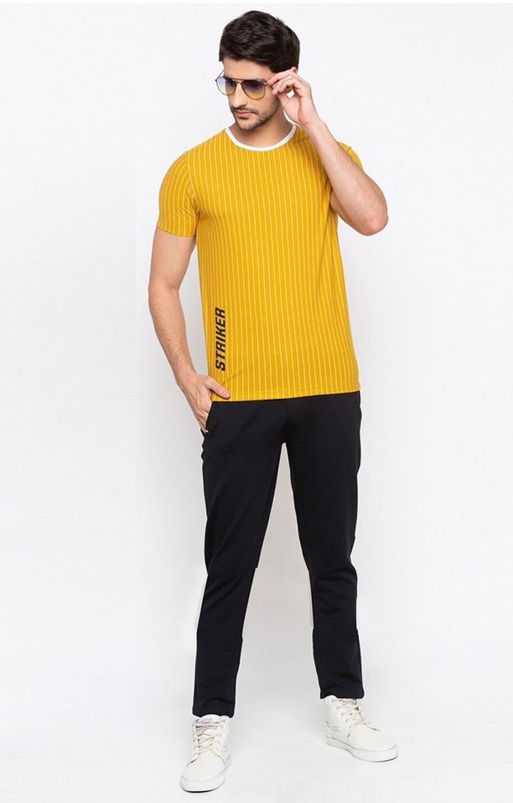spykar | Spykar Yellow Cotton Slim Fit T-Shirt For Men 1