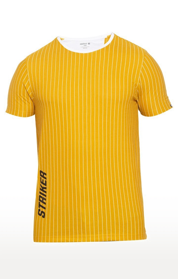 spykar | Spykar Yellow Cotton Slim Fit T-Shirt For Men 5