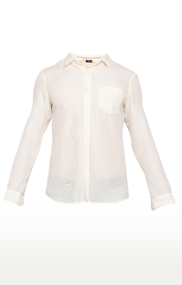 spykar | Men's Beige Cotton Solid Casual Shirts 5
