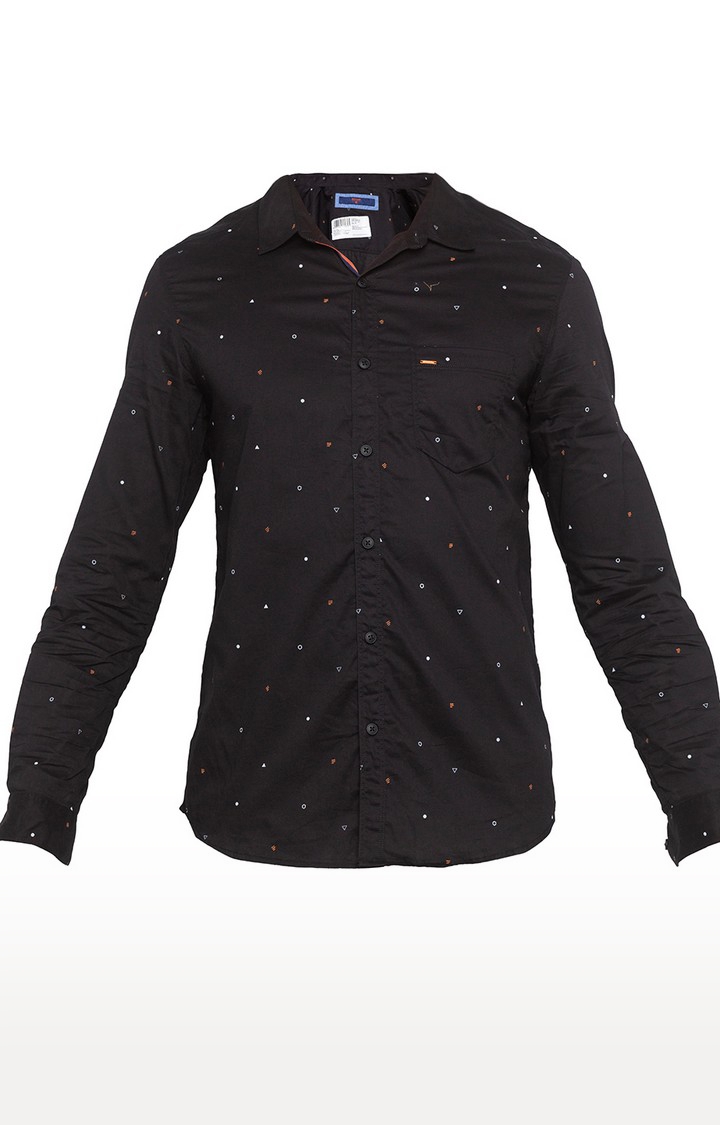 spykar | Men's Black Cotton Printed Casual Shirts 5